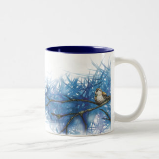 Caneca De Café Em Dois Tons pássaro belicoso