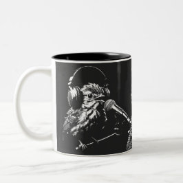 Caneca De Café Em Dois Tons Pássaro Cantando