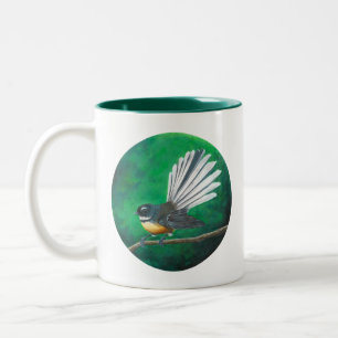 Caneca De Café Em Dois Tons Pássaro-cauda-da-Nova Zelândia (piwakawaka) - Ca