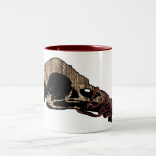 Caneca De Café Em Dois Tons Pássaro Crânio