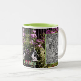 Caneca De Café Em Dois Tons Pássaro da Flor do Jardim Botânico Adiciona Sua Fo