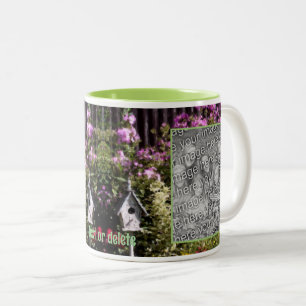 Caneca De Café Em Dois Tons Pássaro da Flor do Jardim Botânico Adiciona Sua Fo