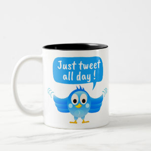 Caneca De Café Em Dois Tons Pássaro do Twitter