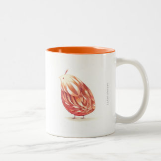Caneca De Café Em Dois Tons Pássaro Laranja Redondo