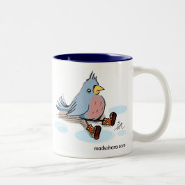 Caneca De Café Em Dois Tons Pássaro nas botas
