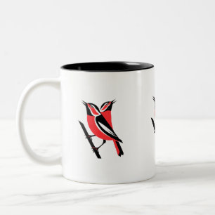 Caneca De Café Em Dois Tons Pássaros