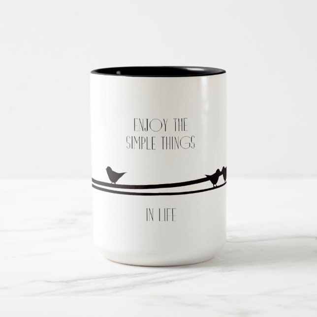 Caneca De Café Em Dois Tons Pássaros de Coisas Simples (Centro)