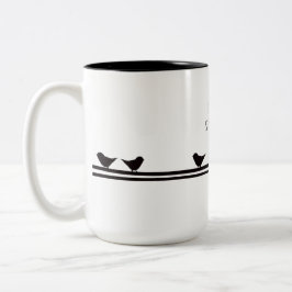 Caneca De Café Em Dois Tons Pássaros de Coisas Simples