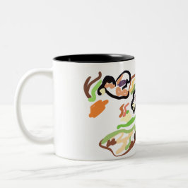 Caneca De Café Em Dois Tons Pássaros e outono