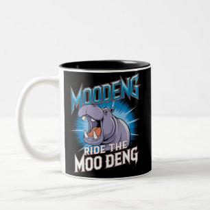 Caneca De Café Em Dois Tons Passeio de Hipopótamo MOO DENG O MOO DENG
