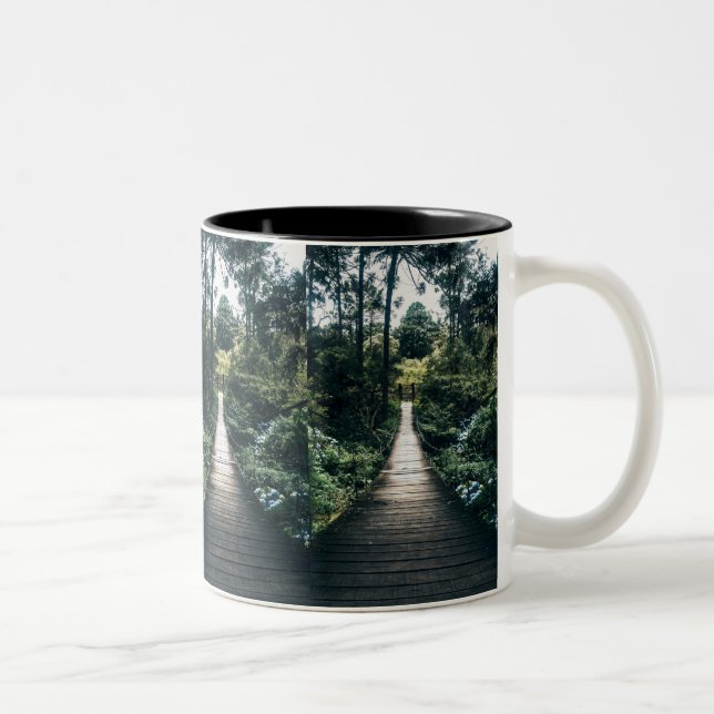 Caneca De Café Em Dois Tons Passeio Pela Floresta (Direita)