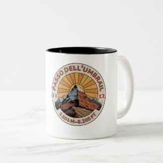 Caneca De Café Em Dois Tons Passo Umbrail fronteira Itália-Suíça Alpes