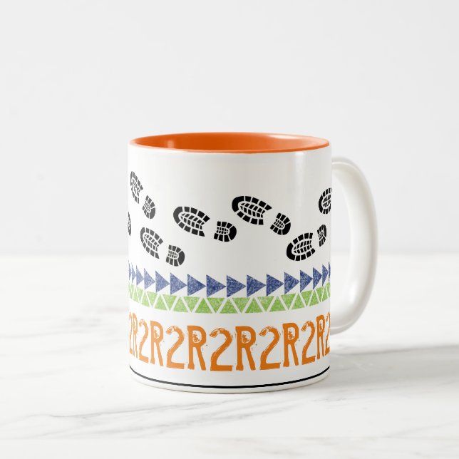 Caneca De Café Em Dois Tons Passos do Grand Canyon R2R Adventure Hiking (Frente Esquerda)