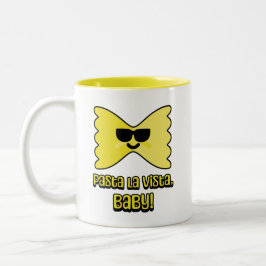 Caneca De Café Em Dois Tons Pasta la vista, querida! Cartoon de toalhete com m