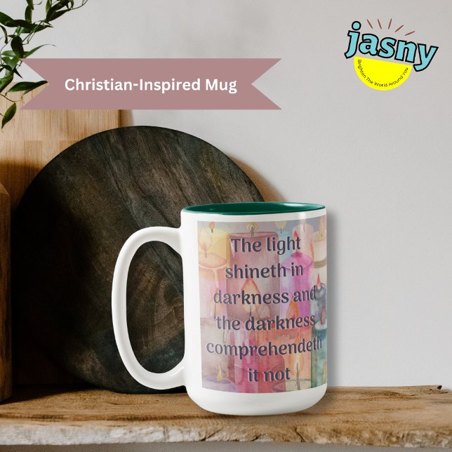 Caneca De Café Em Dois Tons Pastel Candle Scripting Mug (Criador carregado)