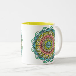 Caneca De Café Em Dois Tons Pastel Defleur Mandala