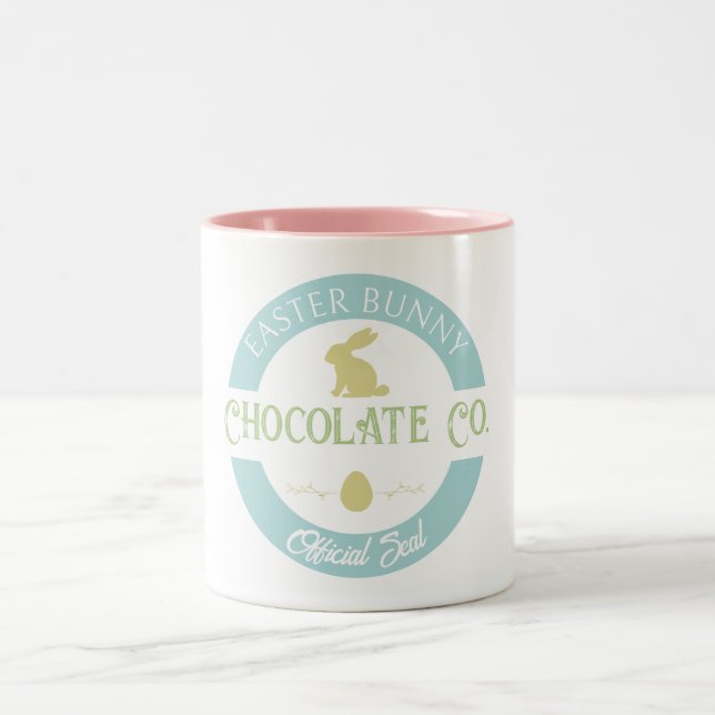 Caneca De Café Em Dois Tons Pastel Easter Bunny Chocolate (Centro)