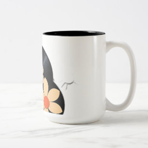 Caneca De Café Em Dois Tons Pastel Floral Vinyl Records