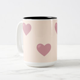 Caneca De Café Em Dois Tons Pastel Love Hearts