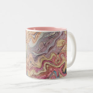 Caneca De Café Em Dois Tons Pastel Marble