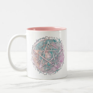 Caneca De Café Em Dois Tons Pastel Pentagram Pagan Wiccan Witchcraft Halloween