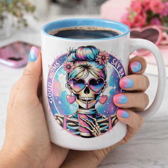 Caneca De Café Em Dois Tons Pastel Punk e Verdades Parentais (Criador carregado)