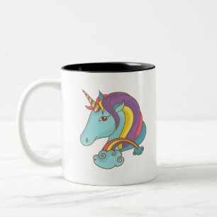 Caneca De Café Em Dois Tons Pastel Unicorn