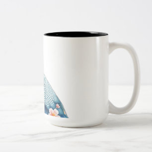 Caneca De Café Em Dois Tons Pastel Watercolor Peacock Art