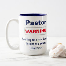 Pastor Advertindo Mug Humoroso