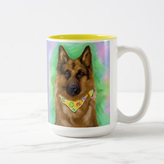 CANECA DE CAFÉ EM DOIS TONS PASTOR ALEMÃO (Direita)