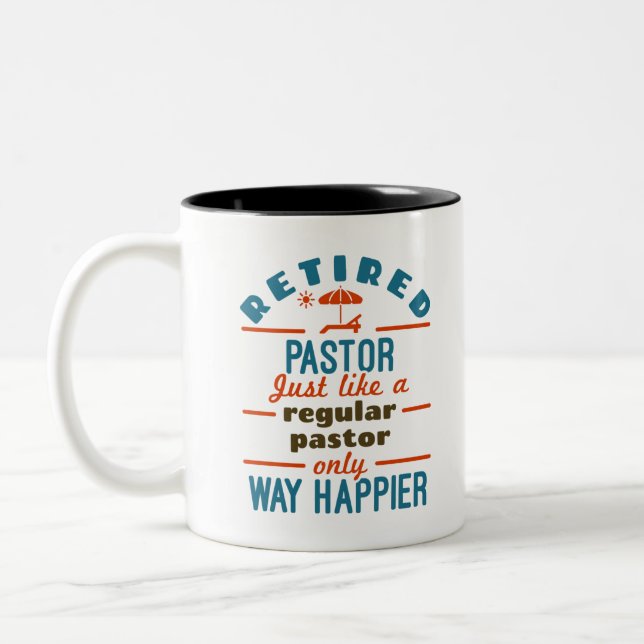 Caneca De Café Em Dois Tons Pastor Aposentado Retimento Engraçado Fácil Happie (Esquerda)