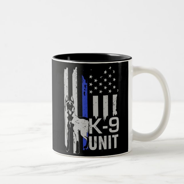 Caneca De Café Em Dois Tons Pastor belga - Malinois - unidade K9 (Direita)