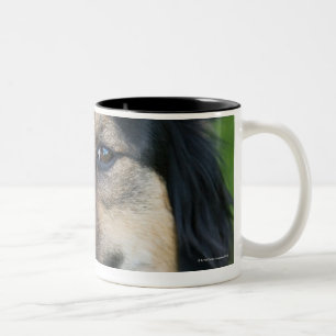 Caneca De Café Em Dois Tons Pastor misturado da raça com a rosquinha na cabe