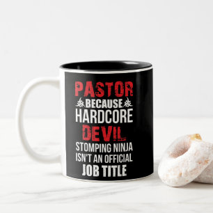 Caneca De Café Em Dois Tons Pastor Porque o Demônio Duplo Ninja