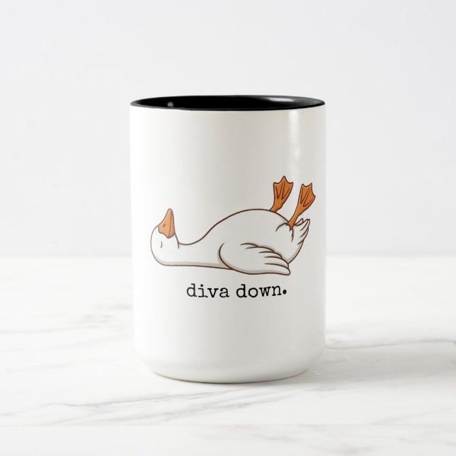 Caneca De Café Em Dois Tons Pata Chata Diva Divertida  (Centro)