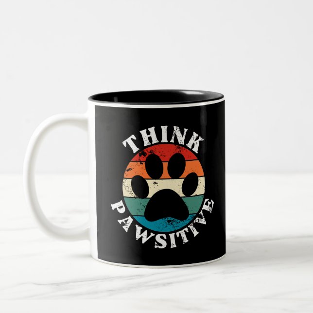 Caneca De Café Em Dois Tons Pata de Cachorro Pensa Pawsivel (Esquerda)
