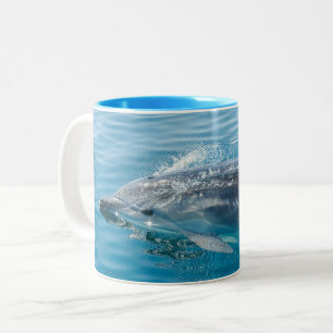 Caneca De Café Em Dois Tons Pata de golfinho branca e preta acinzentada
