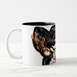 Caneca De Café Em Dois Tons Pata de lobo no ar