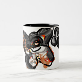 Caneca De Café Em Dois Tons Pata de lobo no ar
