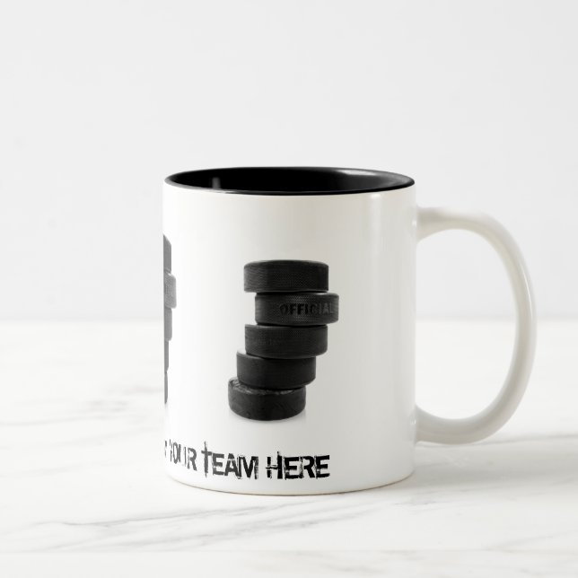 Caneca De Café Em Dois Tons Patas de hóquei no gelo... (Direita)