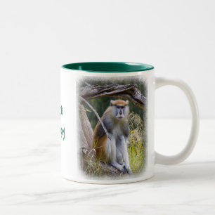 Caneca De Café Em Dois Tons Patas Monkey em Branco