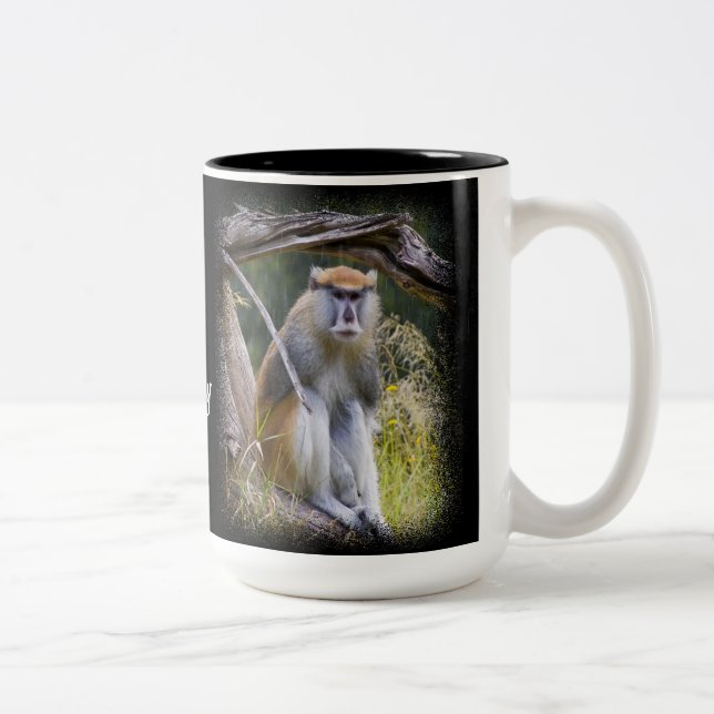 Caneca De Café Em Dois Tons Patas Monkey em preto (Direita)