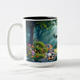Caneca De Café Em Dois Tons Patchwork Quilt Gnome