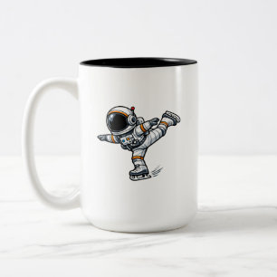 Caneca De Café Em Dois Tons Patinação Artística de Astronauta