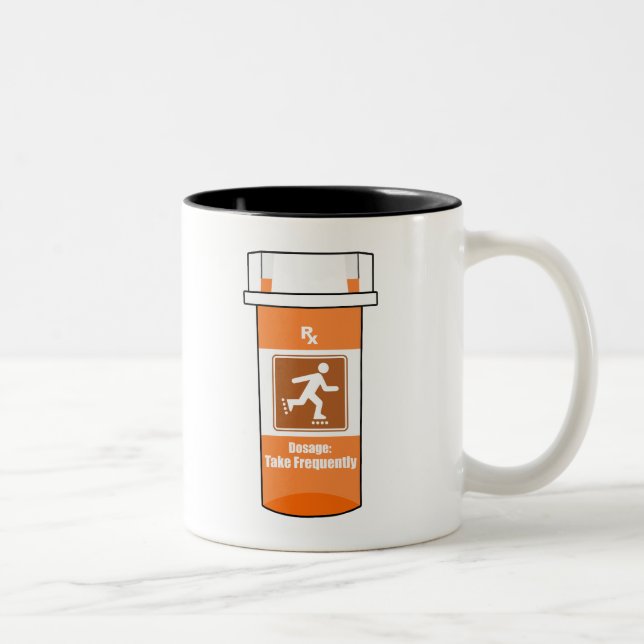 Caneca De Café Em Dois Tons Patinação em patins em linha é minha droga (Direita)