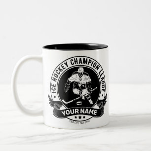Caneca De Café Em Dois Tons Patinador de Hóqueo no Gelo Personalizado Time Atl