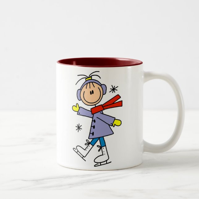 Caneca De Café Em Dois Tons Patinagem no gelo do inverno (Direita)