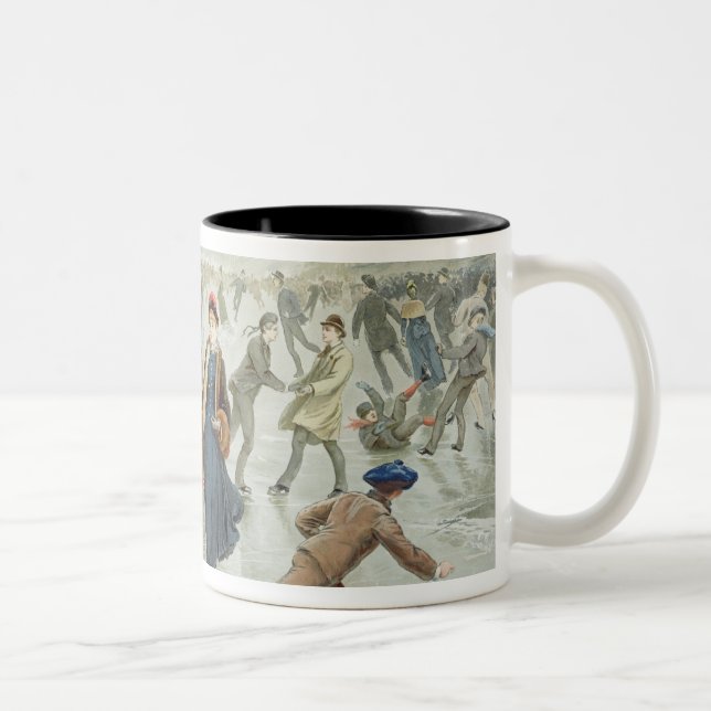Caneca De Café Em Dois Tons Patinagem, publicada por L. Prang e Co. (Direita)