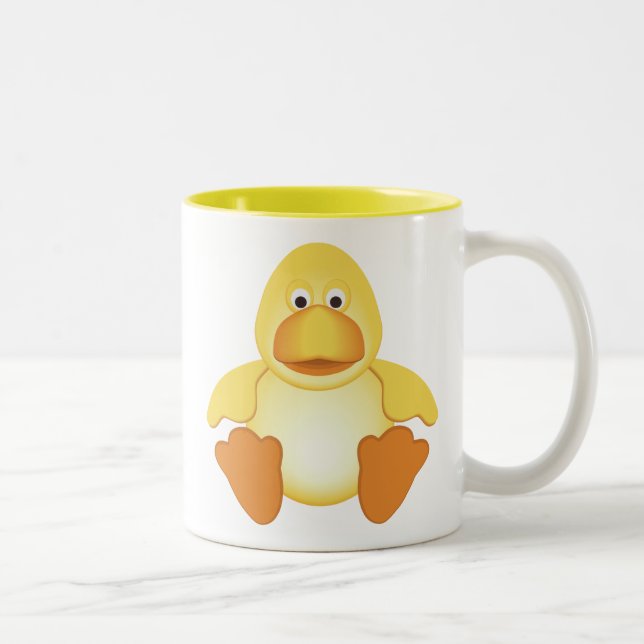 Caneca De Café Em Dois Tons Pato amarelo pequeno (Direita)