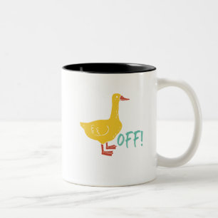 Caneca De Café Em Dois Tons Pato animal sarcástico engraçado da chalaça e d
